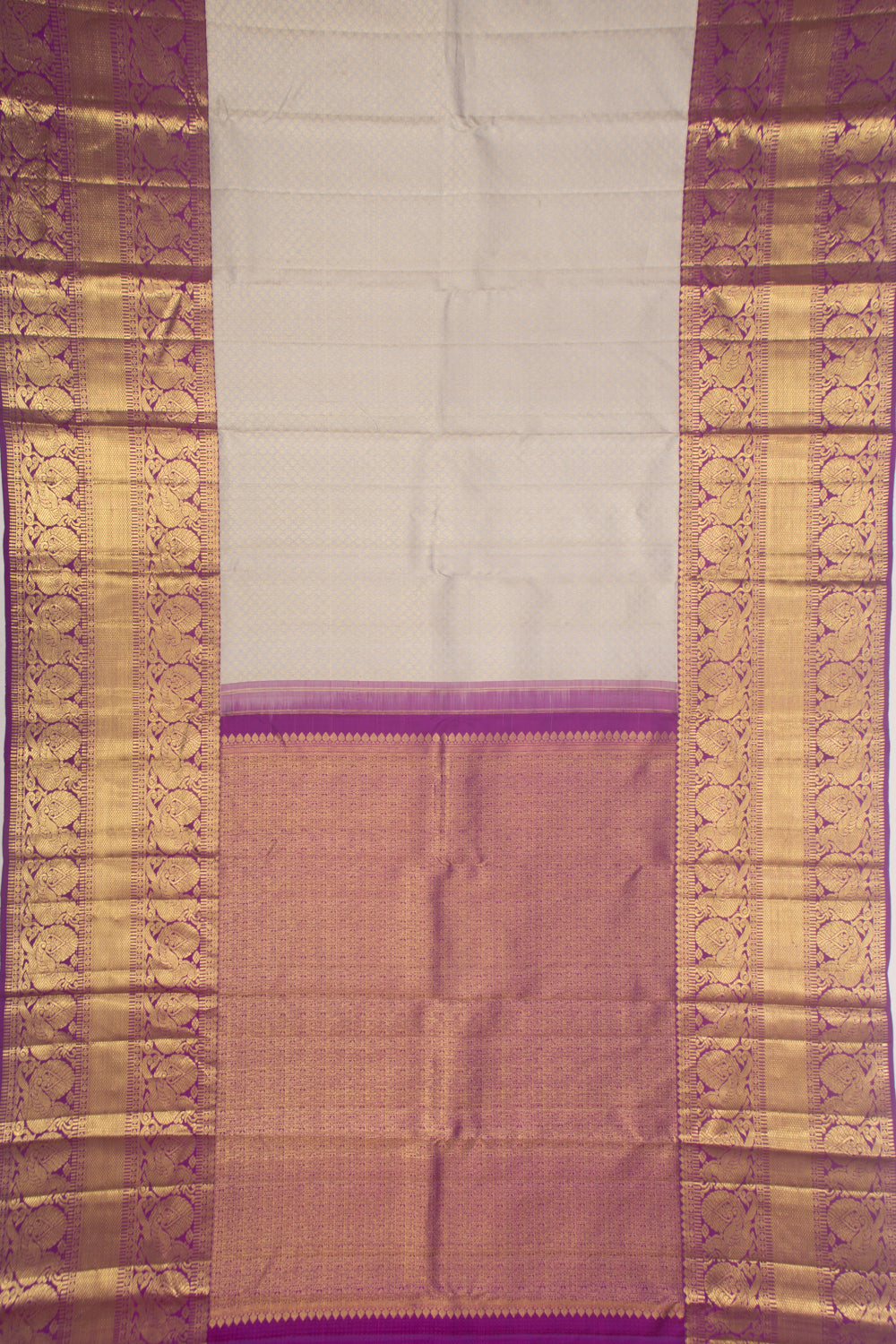 Taranga Kanchi Silk Brocade Grey Saree