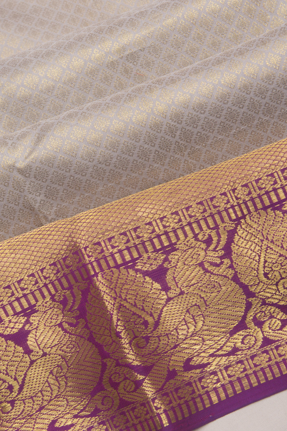 Taranga Kanchi Silk Brocade Grey Saree