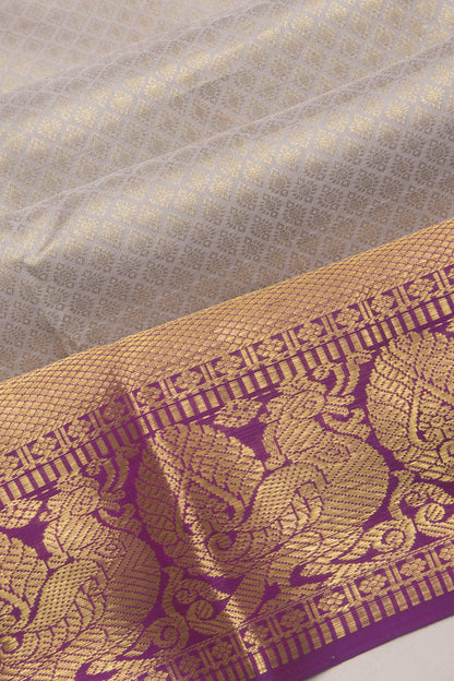 Taranga Kanchi Silk Brocade Grey Saree
