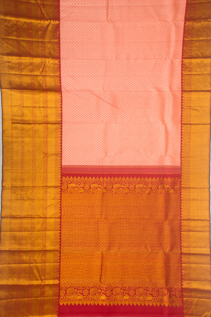 Kanchipuram Silk Brocade Peach Saree