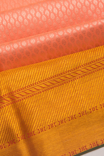 Kanchipuram Silk Brocade Peach Saree