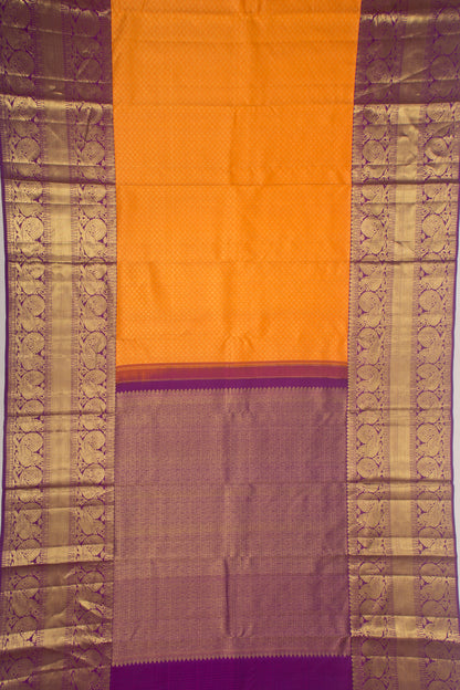 Kanchipuram Silk Brocade Orange Saree