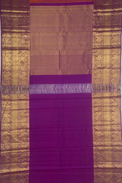 Kanchipuram Silk Brocade Orange Saree