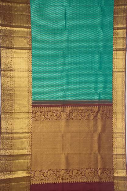 Kanchipuram Silk Brocade Sea Green Saree