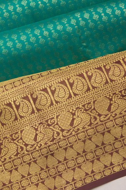 Kanchipuram Silk Brocade Sea Green Saree