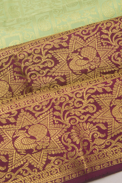 Taranga Kanchi Silk Brocade and Butta Pastel Green Saree