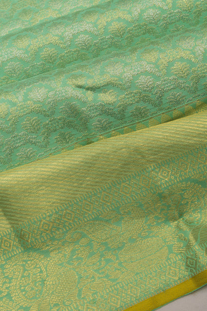 Taranga Kanchi Silk Brocade Butta Green Saree