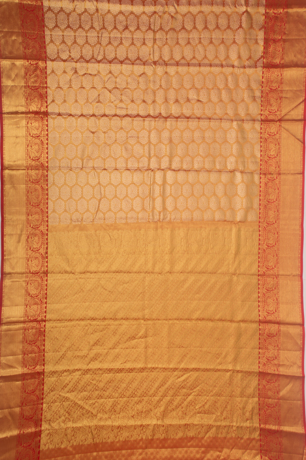 Kanchipuram Silk Tissue brocade Orange Saree