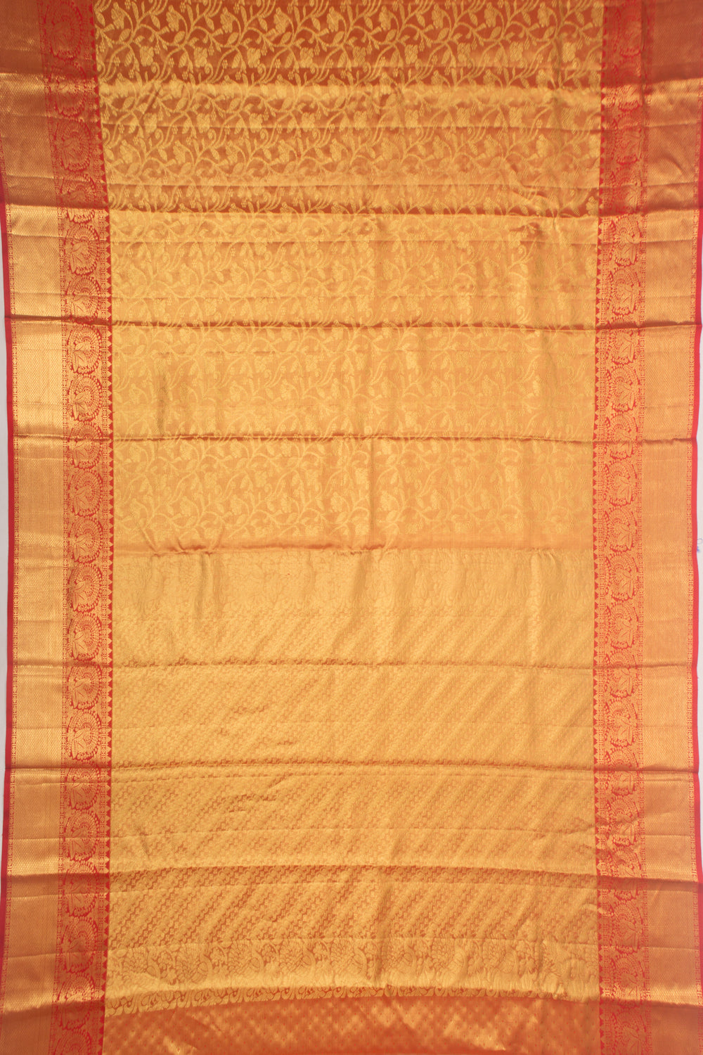 Taranga Kanchi Silk Tissue Jaal Orange Saree