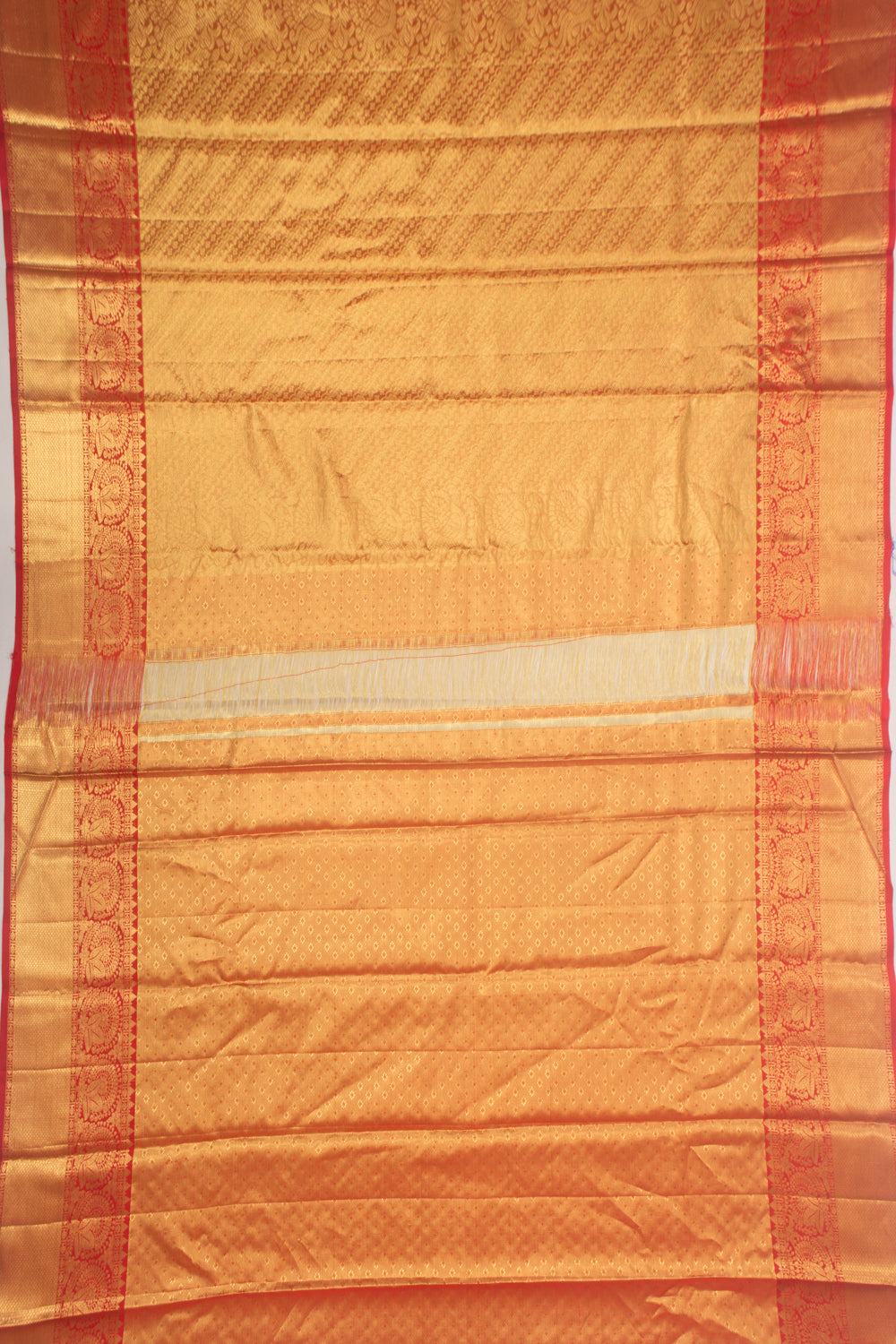 Taranga Kanchi Silk Tissue Jaal Orange Saree