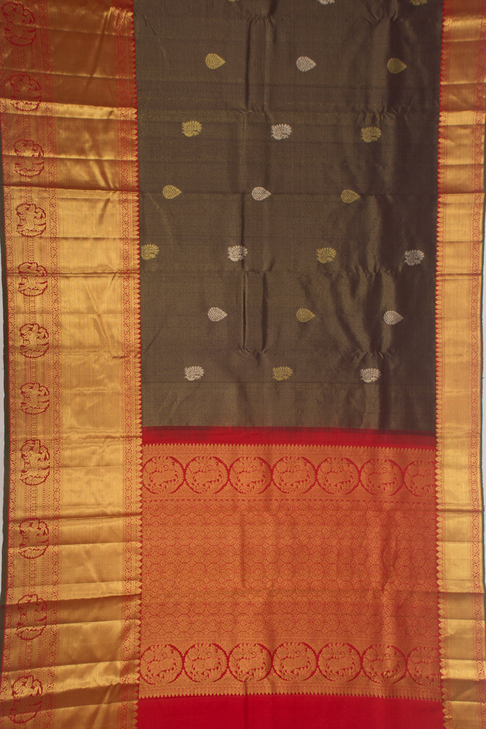 Taranga Kanchi Silk Vertical Lines And Butta Midnight Blue Saree