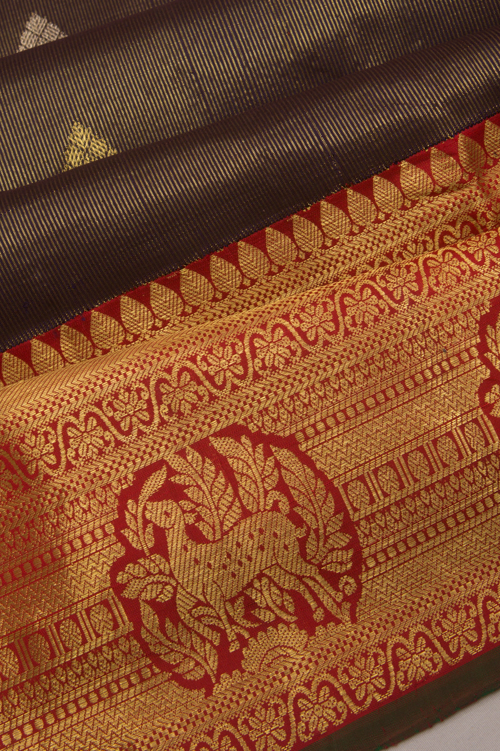 Taranga Kanchi Silk Vertical Lines And Butta Midnight Blue Saree