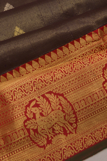 Taranga Kanchi Silk Vertical Lines And Butta Midnight Blue Saree
