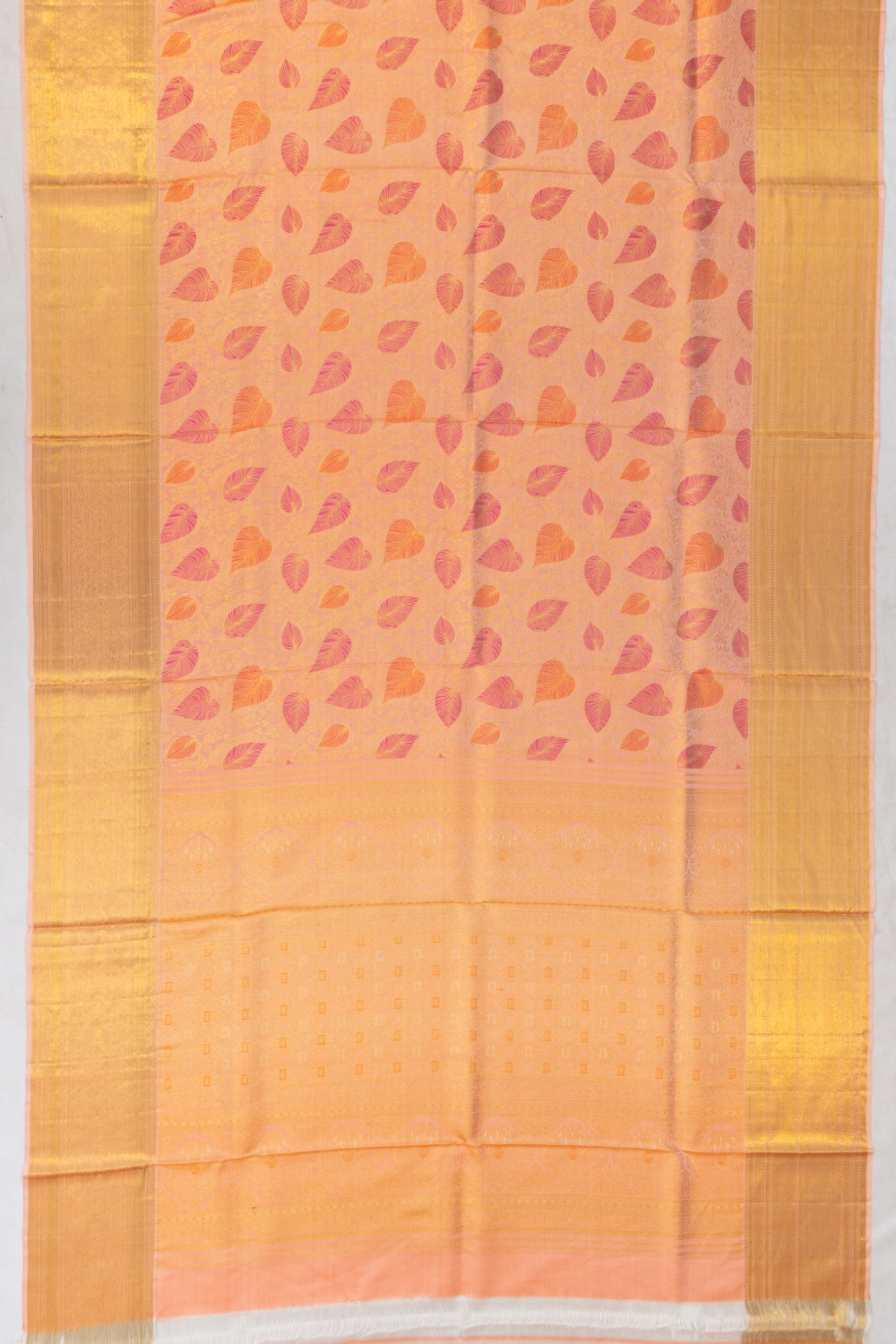 Kanchipuram Silk Brocade Peach Saree