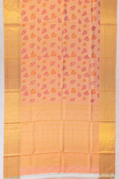 Kanchipuram Silk Brocade Peach Saree