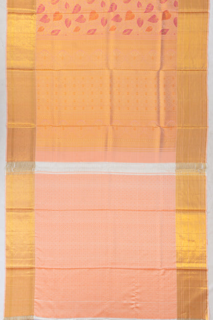 Kanchipuram Silk Brocade Peach Saree