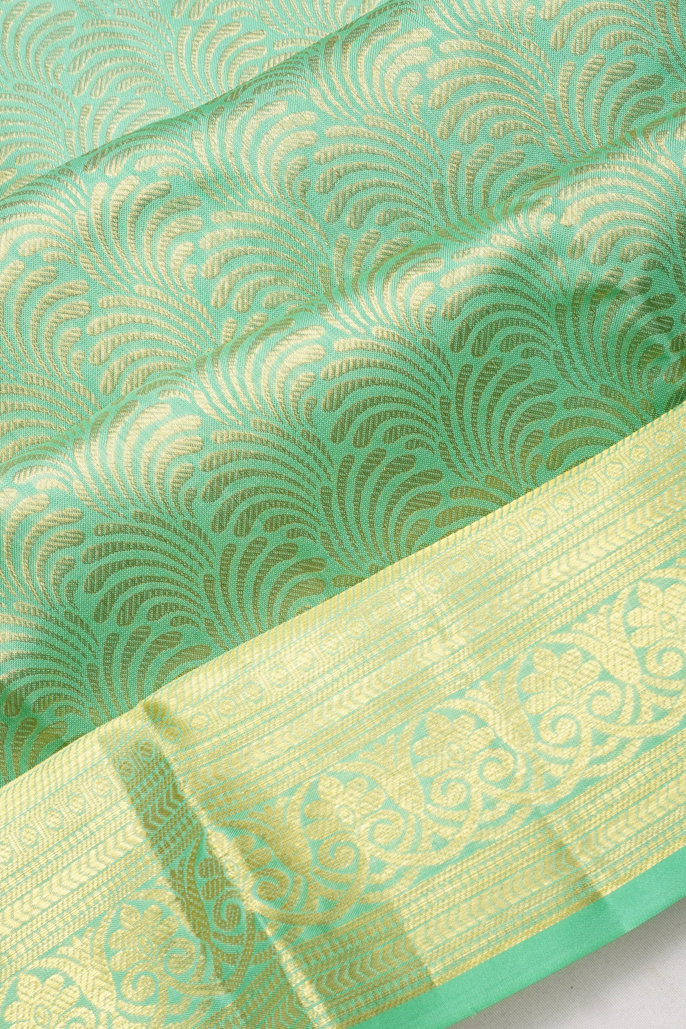 Taranga Kanchi Silk Brocade Sea Green Saree