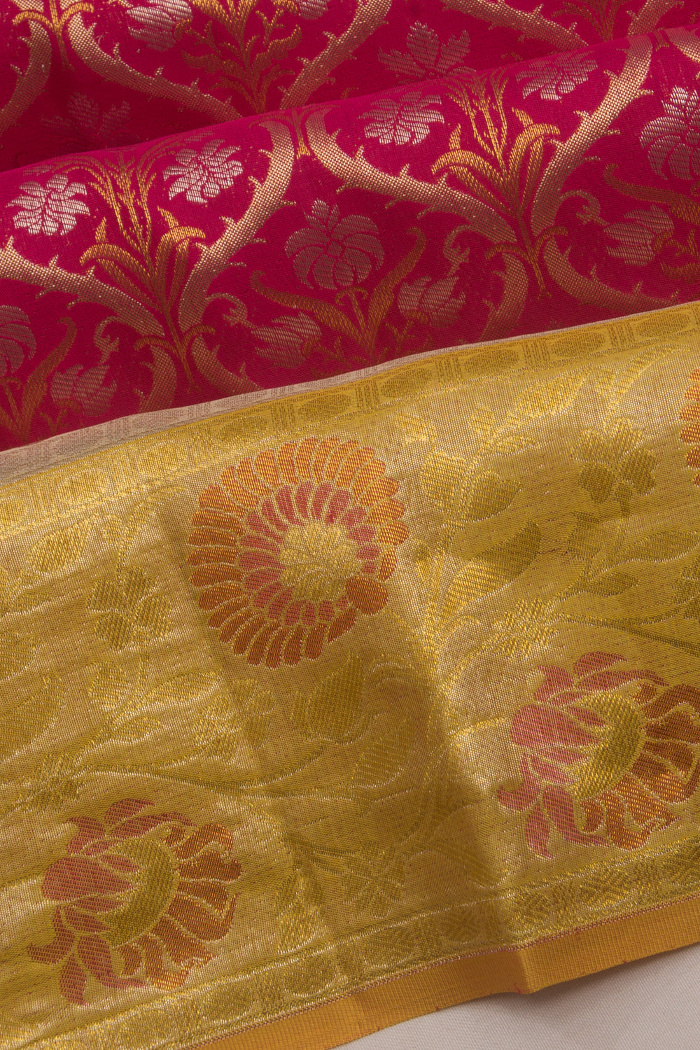 Taranga Kanchi Silk Brocade Pink Saree