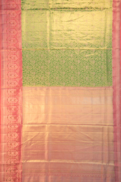 Taranga Kanchi Silk Tissue Brocade Green Saree