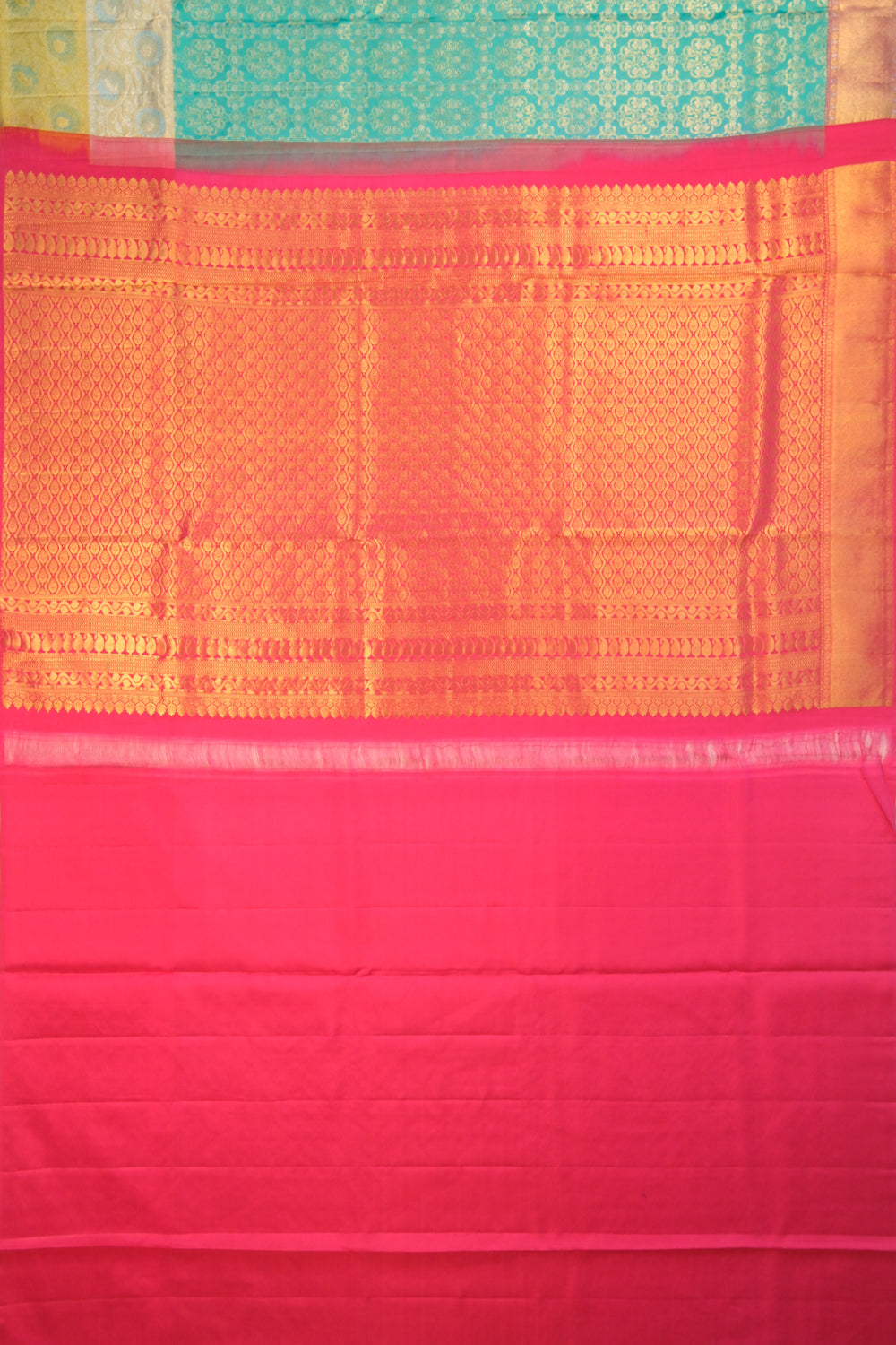 Taranga Kanchi Silk Brocade Blue Saree With Ganga Jamuna Border