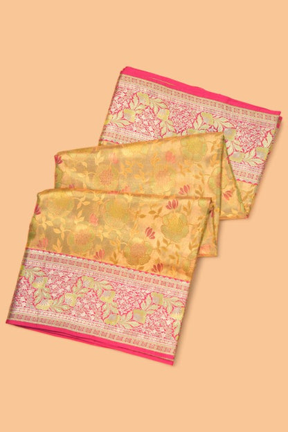 Taranga Kanchi Silk Tissue Brocade Gold Saree