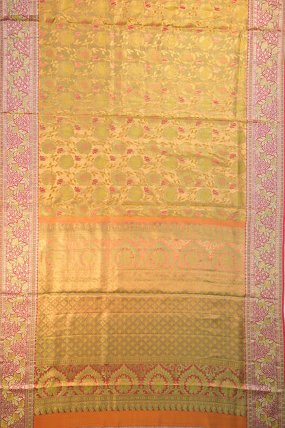 Taranga Kanchi Silk Tissue Brocade Gold Saree