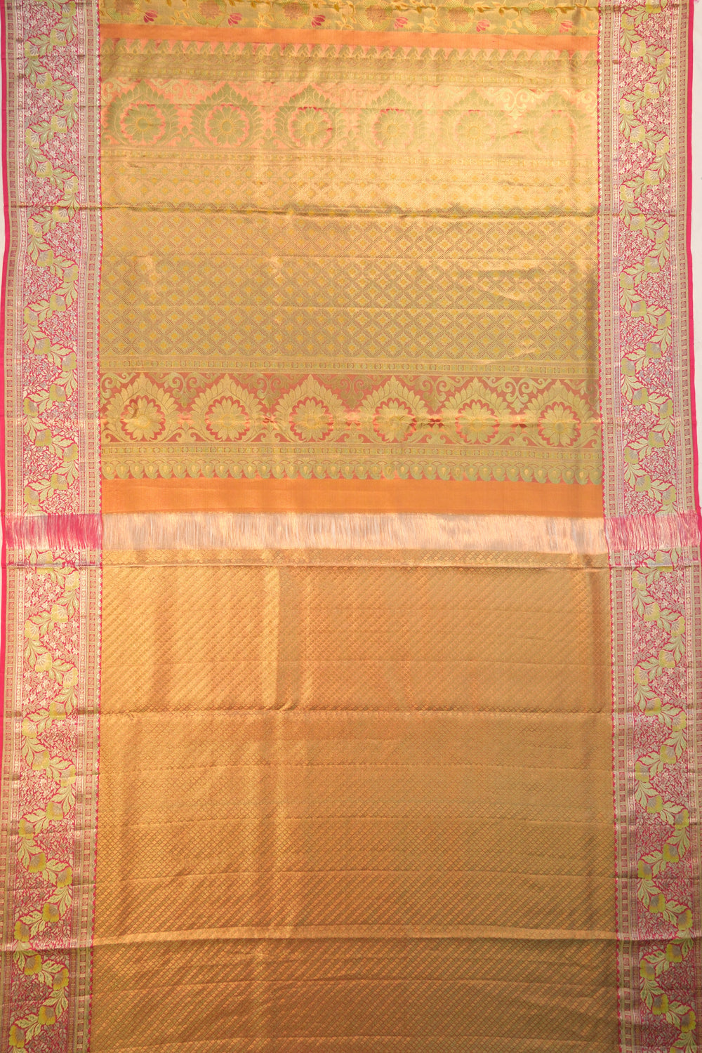 Taranga Kanchi Silk Tissue Brocade Gold Saree