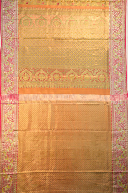 Taranga Kanchi Silk Tissue Brocade Gold Saree
