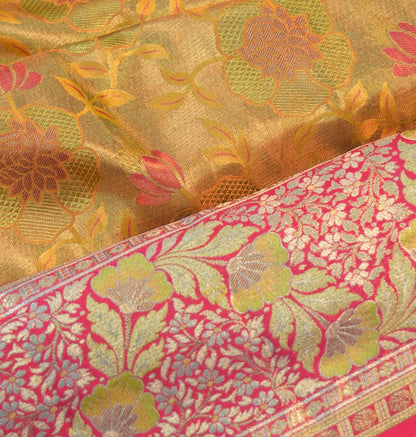 Taranga Kanchi Silk Tissue Brocade Gold Saree