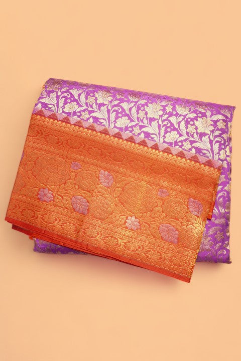 Taranga Kanchi SIlk Brocade Purple Saree