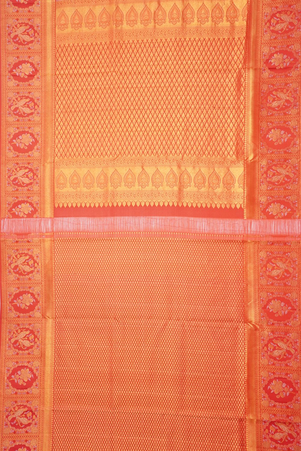 Taranga Kanchi Silk Brocade Cream Saree
