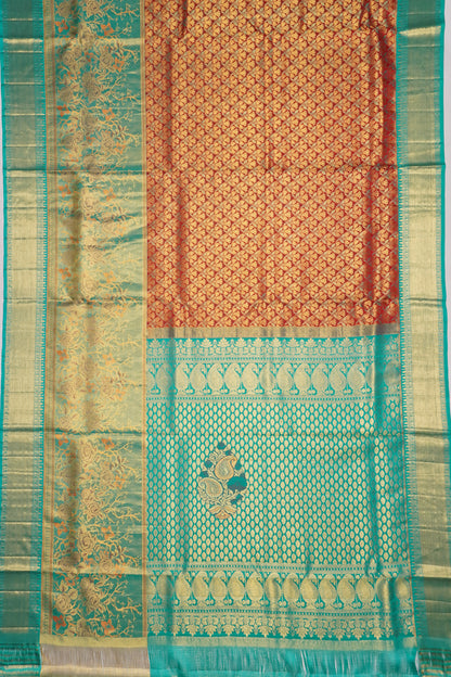 Taranga Kanchi Silk Tissue Brocade Red Saree