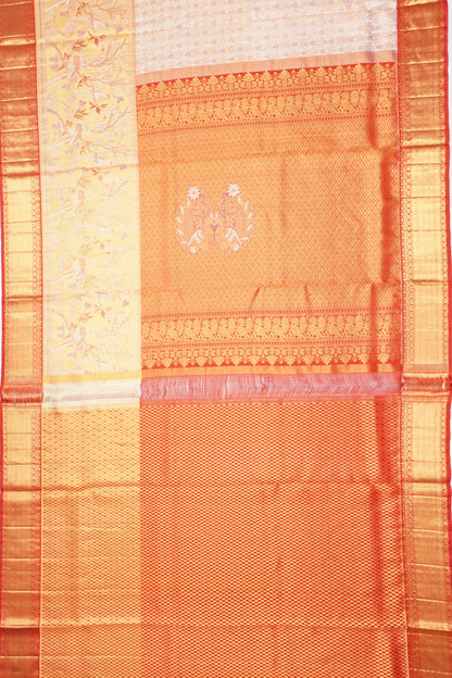 Taranga Kanchi Silk Brocade White Saree