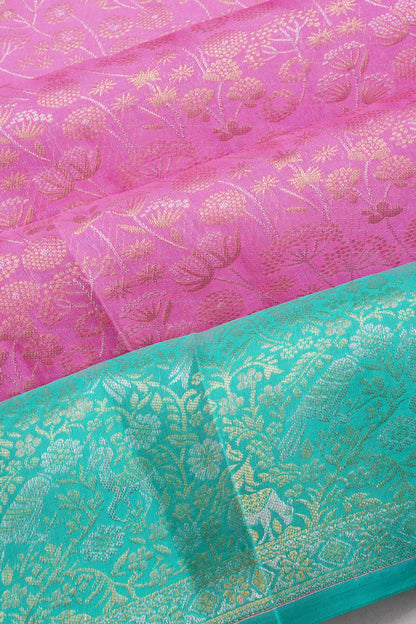 Taranga Kanchi Silk Brocade Pink Saree