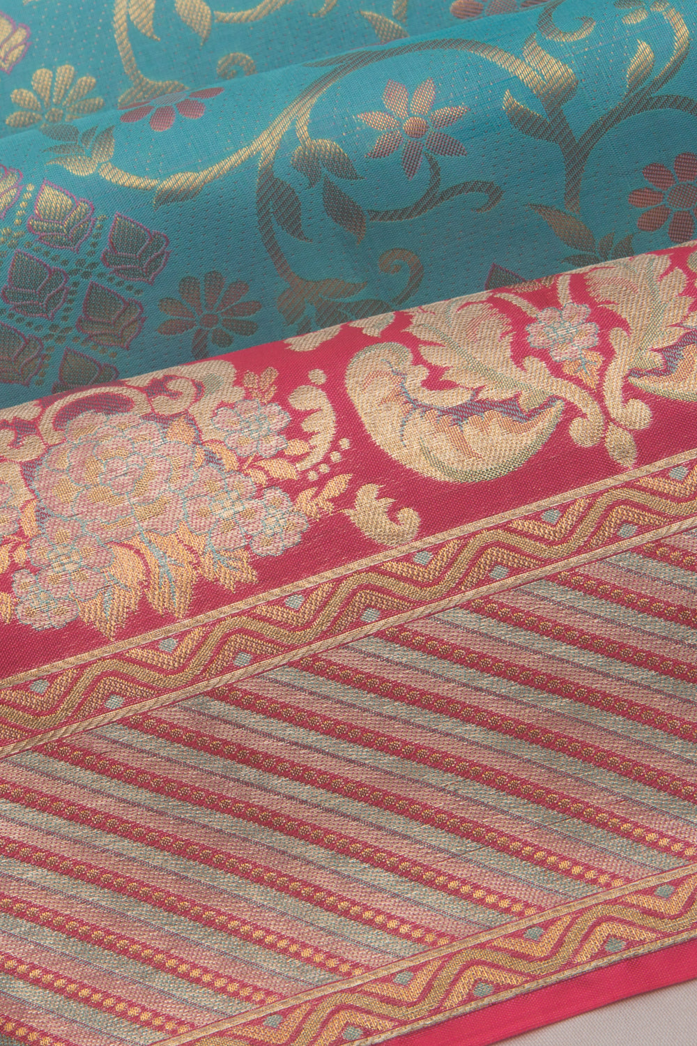 Taranga Kanchi Silk Brocade Blue Saree