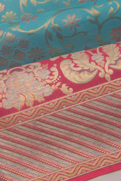 Taranga Kanchi Silk Brocade Blue Saree