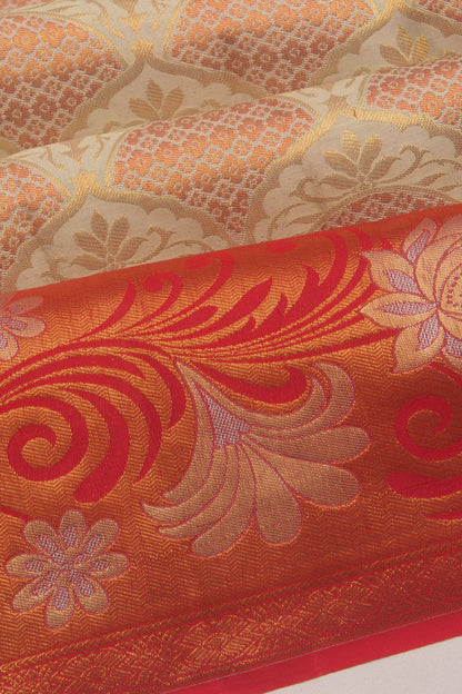 Taranga Kanchi Silk Tissue Brocade Cream Saree