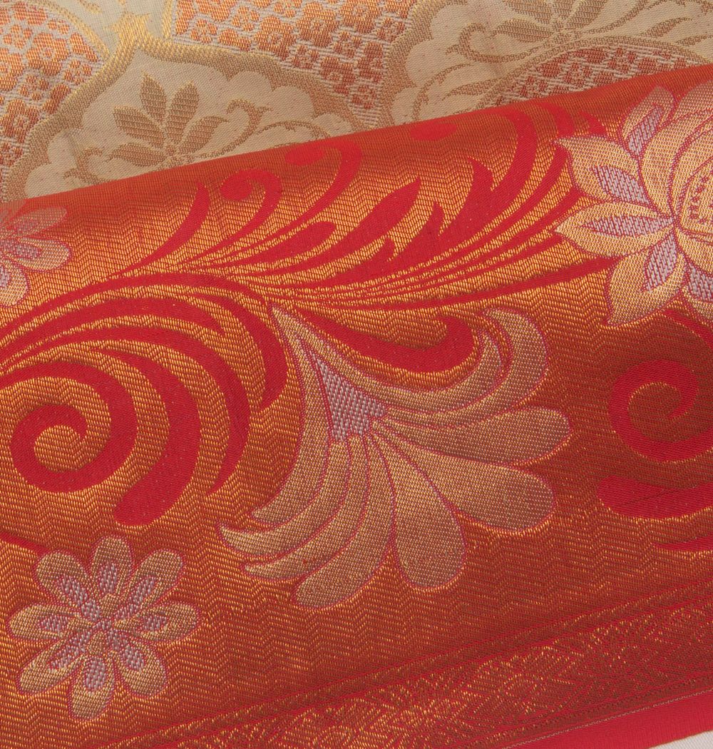 Taranga Kanchi Silk Tissue Brocade Cream Saree