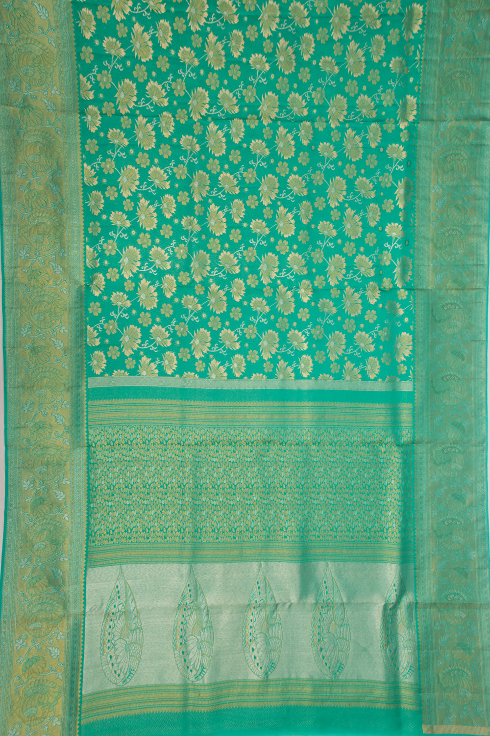 Taranga Kanchi Silk Brocade Green Saree