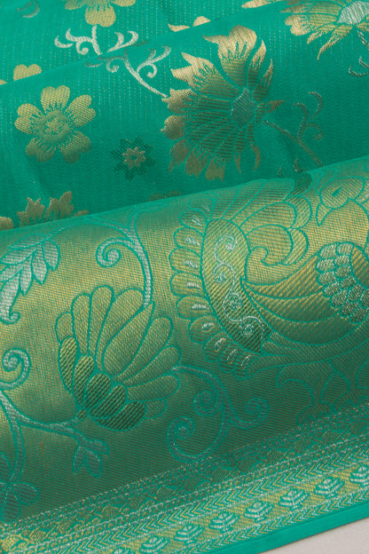Taranga Kanchi Silk Brocade Green Saree