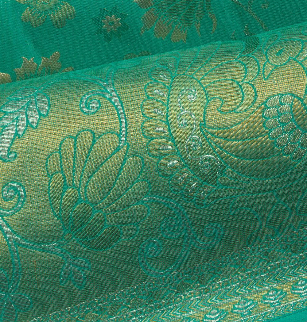 Taranga Kanchi Silk Brocade Green Saree