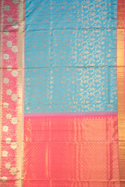 Taranga Kanchi Silk Brocade Jaal Sky Blue Saree