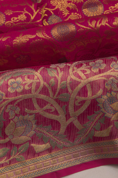 Taranga Kanchi Silk brocade Pink Saree
