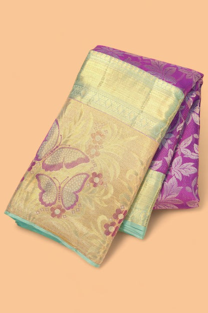 Taranga Kanchi Silk Brocade Violet Saree