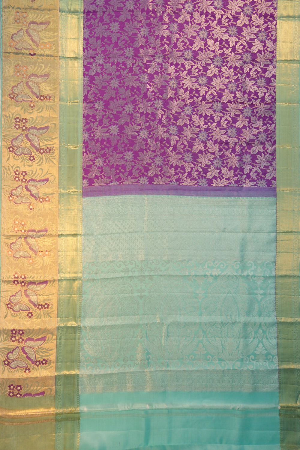 Taranga Kanchi Silk Brocade Violet Saree