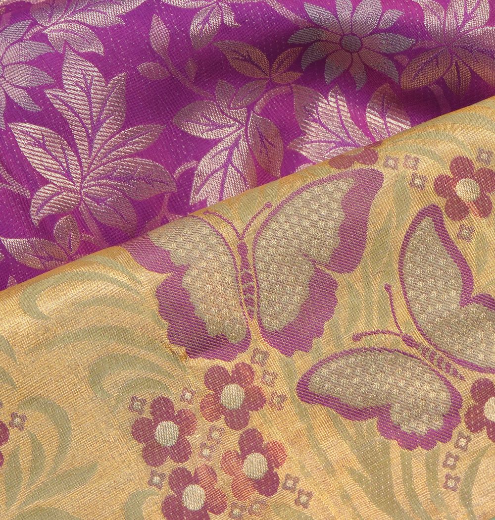 Taranga Kanchi Silk Brocade Violet Saree