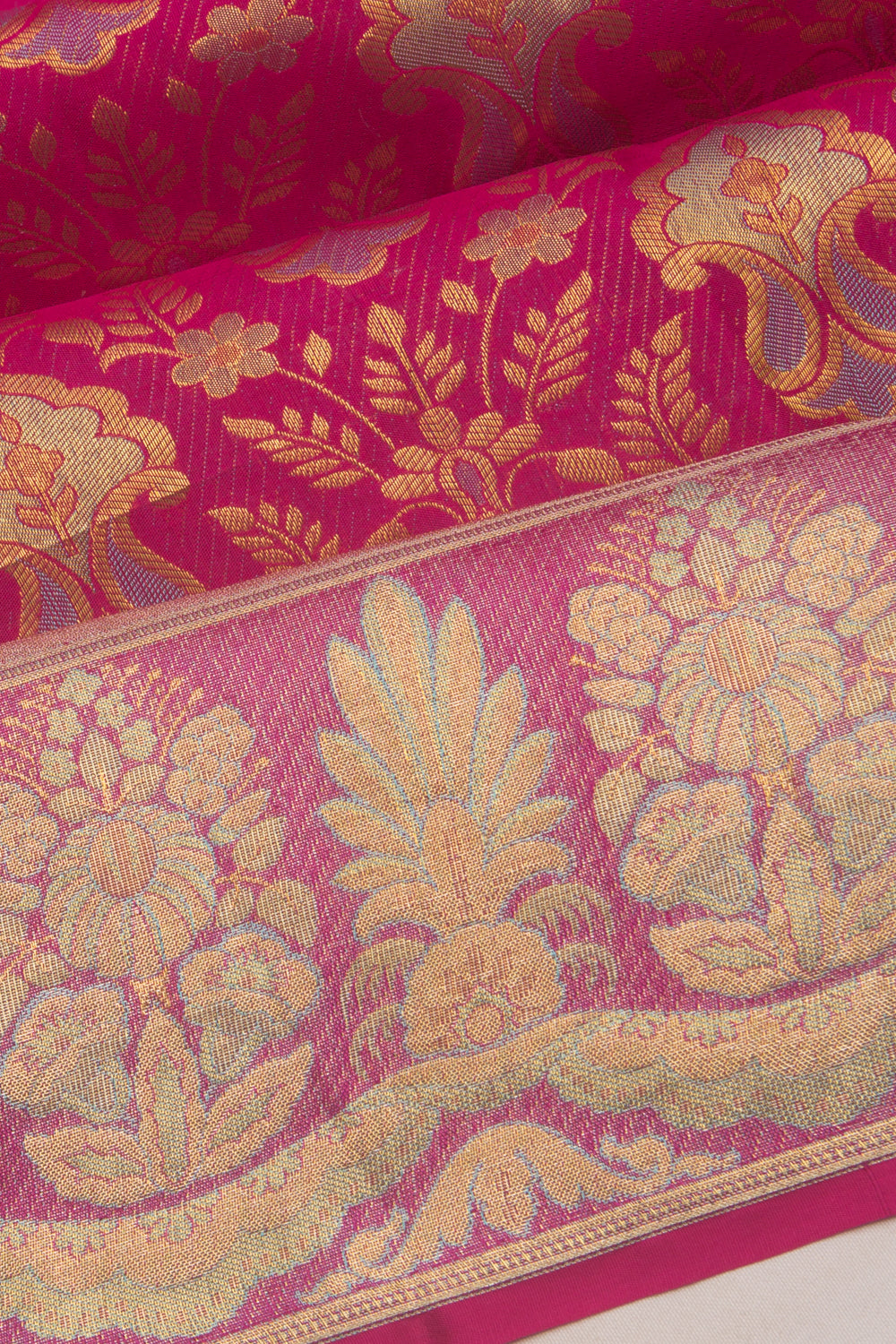 Taranga Kanchi Silk Brocade Pink Saree