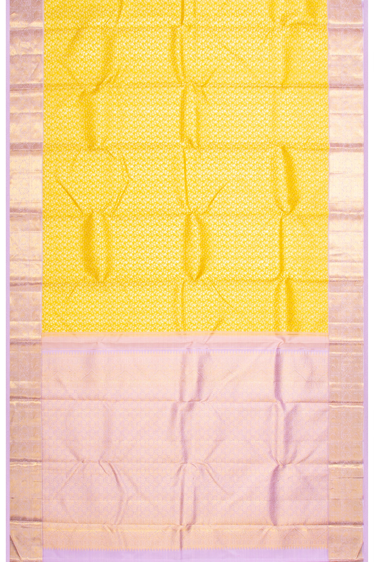 Kanchipuram Silk Brocade Yellow Saree