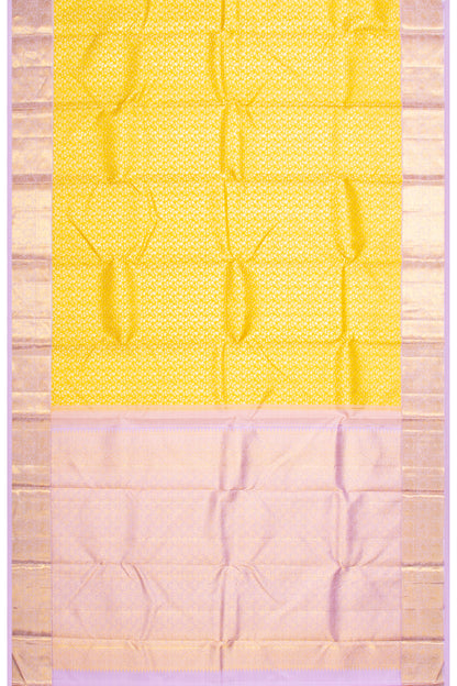 Kanchipuram Silk Brocade Yellow Saree