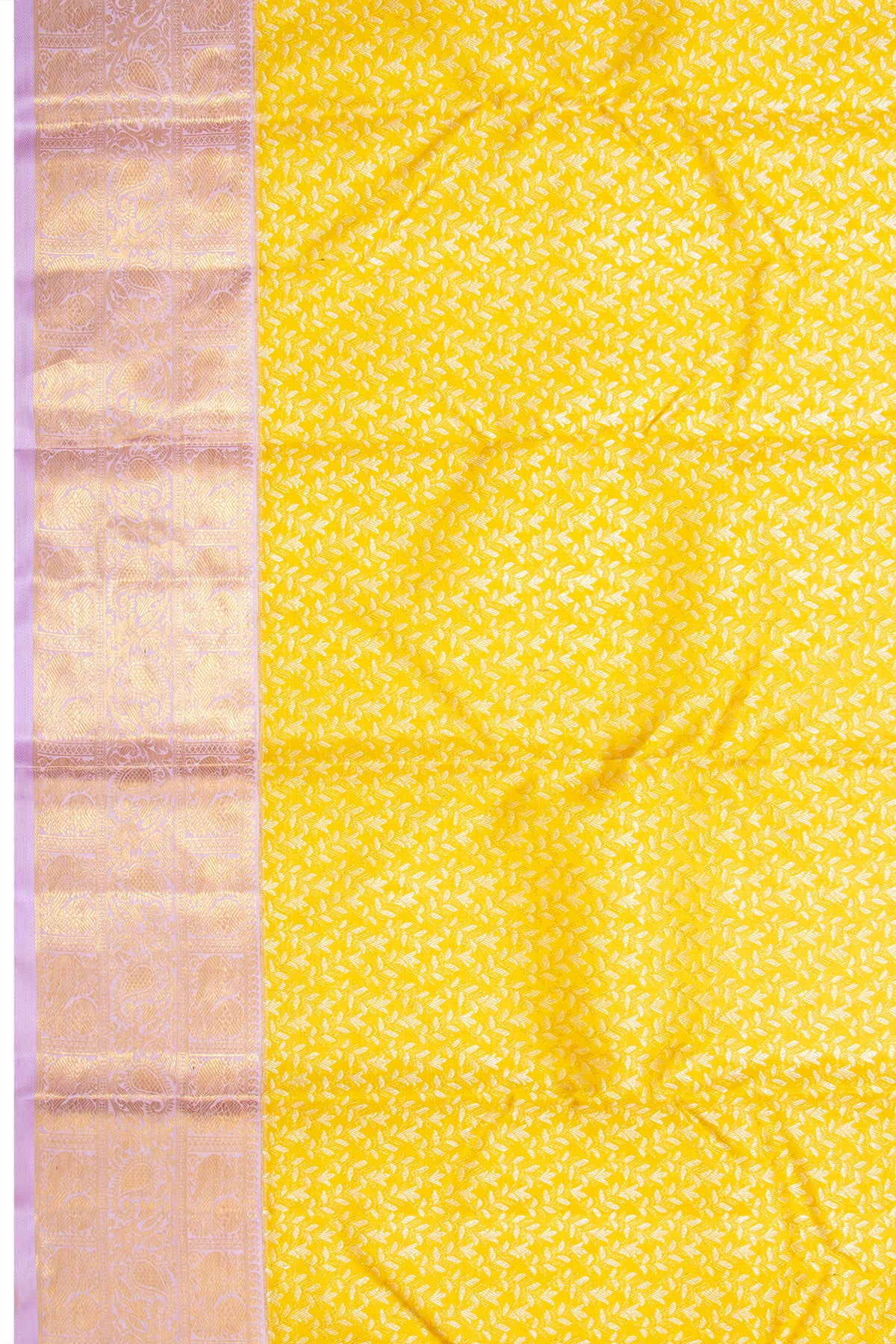 Kanchipuram Silk Brocade Yellow Saree